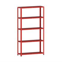 Estante Montável de Aço Com 05 Prateleiras Sem Reforço Pandin 1,75 X 0,30 m Vermelho