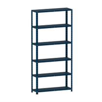 Estante Montável de Aço Com 06 Prateleiras Com Reforço Pandin 1,75 X 0,30 m Azul Del Rey