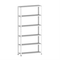 Estante Montável de Aço Com 06 Prateleiras Com Reforço Pandin 1,95 X 0,30 m Branco