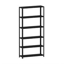 Estante Montável de Aço Com 06 Prateleiras Com Reforço Pandin 1,95 X 0,30 m Preto