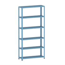 Estante Montável de Aço Com 06 Prateleiras Sem Reforço Pandin 1,75 X 0,30 m Azul Dali