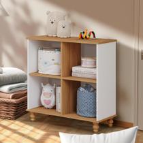 Estante Montessoriana Infantil 4 Nichos Branco Nature Ceci Shop JM