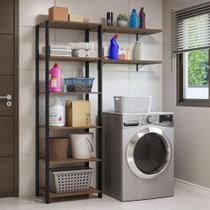 Estante Multiuso 139cm Rustic/Preto Madesa