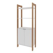 Estante Multiuso 2 Portas 65x165,5x35,5 cm Amêndoa/Branco Estante Multiuso 2 Portas 65x165,5x35,5 cm Amêndoa/Branco
