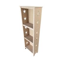 Estante Multiuso 3 Divisórias Modelo Estrela 46x22x130 Mdf Madeira