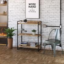 Estante Multiuso 3 Prateleiras 104x80cm Estilo Industrial