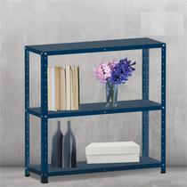 Estante Multiuso 3 Prateleiras 92cm Aço Cinza/Azul Delrey Estante Multiuso 3 Prateleiras 92cm Aço Cinza/Azul Delrey