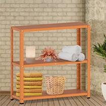 Estante Multiuso 3 Prateleiras 92cm Aço Laranja/Picasso Estante Multiuso 3 Prateleiras 92cm Aço Laranja/Picasso