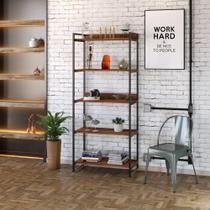 Estante Multiuso 5 Prateleiras 187x80cm Estilo Industrial