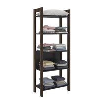 Estante Multiuso 5 Prateleiras 65x165,5x35,5 cm Preto/Nogal