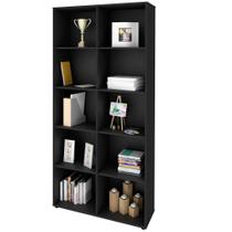 Estante Multiuso com 10 Nichos Clean 187x90 Preto - Lyam Decor Estante Multiuso com 10 Nichos Clean 187x90 Preto - Lyam Decor