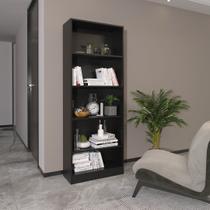 Estante Multiuso com 5 Prateleiras MDP Branco Tecnomobili Cor:Preto