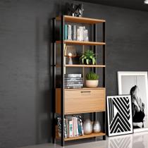 Estante Multiuso Componível 73,5cm 5 prateleiras 1 porta 100% MDF E95 Pradel Móveis