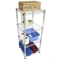 Estante Multiuso de Aço Quadrada 4 Prateleiras Ajustáveis Estante Multiuso de Aço Quadrada 4 Prateleiras Ajustáveis