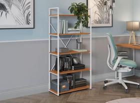 Estante Multiuso Desk Alta 5 Prateleiras Canela/Branco Estante Multiuso Desk Alta 5 Prateleiras Canela/Branco