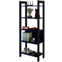 Estante Multiuso Gamer Livreiro Office 5 Prateleiras Preto/azul