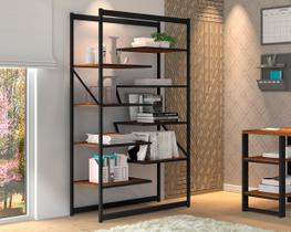 Estante Multiuso Innovare Livreiro Industrial Prateleiras Fit Ferro Madeira Nicho Lojas Alta Industrial Aço Mdf Grande Escritório Casa Quarto Cozinha