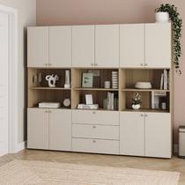 Estante Multiuso Livreiro 3 Módulos 10 Portas 3 Gavetas Frame CabeCasa MadeiraOriginals Estante Multiuso Livreiro 3 Módulos 10 Portas 3 Gavetas Frame CabeCasa MadeiraOriginals