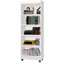 Estante Multiuso Livreiro Aspen J&A Móveis com 05 prateleiras Branco Brilho