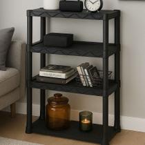 Estante Multiuso Modular 4 Níveis Resistente a Peso Preto Arqplast Estante Multiuso Modular 4 Níveis Resistente a Peso Preto Arqplast