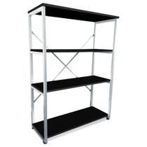 Estante Multiuso Organizadora Livreiro Ohai Aço Estilo Industrial Com 4 Prateleiras