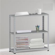 Estante Multiuso para 3 Prateleiras 92cm Aço Cinza Estante Multiuso para 3 Prateleiras 92cm Aço Cinza