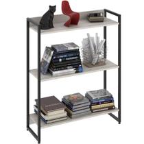 Estante Multiuso Para Escritório Industrial 03 Prateleiras Areta 104x80cm C01 Snow - Lyam Decor Estante Multiuso Para Escritório Industrial 03 Prateleiras Areta 104x80cm C01 Snow - Lyam Decor