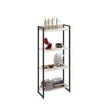 Estante Multiuso Para Escritório Industrial 04 Prateleiras Areta 145x60cm C01 Snow - Lyam Decor Estante Multiuso Para Escritório Industrial 04 Prateleiras Areta 145x60cm C01 Snow - Lyam Decor