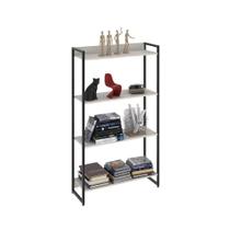 Estante Multiuso Para Escritório Industrial 04 Prateleiras Areta 145x80cm C01 Snow- Lyam Decor Estante Multiuso Para Escritório Industrial 04 Prateleiras Areta 145x80cm C01 Snow- Lyam Decor