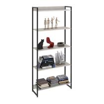 Estante Multiuso Para Escritório Industrial 05 Prateleiras Areta 186x80cm C01 Snow - Lyam Decor Estante Multiuso Para Escritório Industrial 05 Prateleiras Areta 186x80cm C01 Snow - Lyam Decor