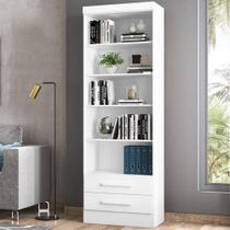 Estante Multiuso para Livros 3420 2 Gavetas Branco Qmovi