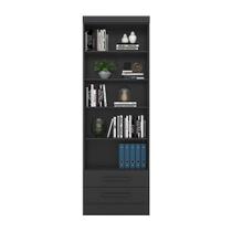 Estante Multiuso para Livros 3420 2 Gavetas Preto Qmovi