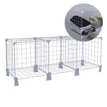 Estante Multiuso para Livros Discos de Vinil LPs 3 Nichos 40x40cm Prateleira de Aço Horizontal Branco