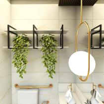 Estante nicho industrial banheiro prateleira branca prateleira industrial prateleira de parede prateleira de ferro e madeira