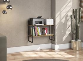 Estante Nicho Industrial para Livros Li008 Kappesberg Freijó e Preto Estante Nicho Industrial para Livros Li008 Kappesberg Freijó e Preto