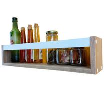 Estante Nicho Organizador de Cozinha Prateleira Livreiro de Parede Mdf madeira 2un 55cm
