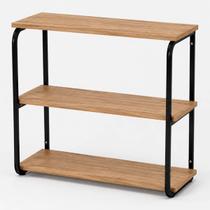 Estante Nicho Suspenso 3 Prateleiras Estilo Industrial 68x68 Nogal/Preto Estante Nicho Suspenso 3 Prateleiras Estilo Industrial 68x68 Nogal/Preto