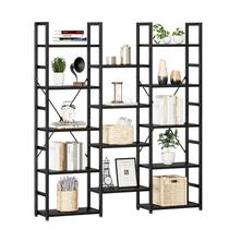 Estante NUMENN Triple Column de 5 camadas com 14 prateleiras pretas
