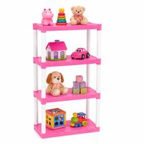 Estante Organizador Brinquedos Rosa Prateleira Infantil 4 Andares Quarto Bebe Multiuso Resistente Casa Lavanderia Cozinh Estante Organizador Brinquedos Rosa Prateleira Infantil 4 Andares Quarto Bebe Multiuso Resistente Casa Lavanderia Cozinh