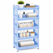 Estante Organizador Infantil 5 Prateleiras Rack Andares Multiuso Azul Fruteira Cozinha Armario Lavanderia Cesto Vazado R Estante Organizador Infantil 5 Prateleiras Rack Andares Multiuso Azul Fruteira Cozinha Armario Lavanderia Cesto Vazado R