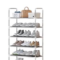 Estante Organizador Inox 5 Prateleiras Sapateira 15 Pares Lavanderia Rack Multiuso Bandeja Banheiro