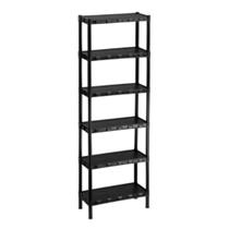 Estante Organizador Plástica Modular Preta 6 Prateleiras Multiuso