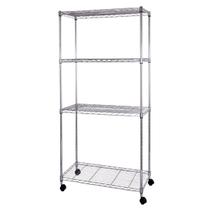 Estante Organizadora Ajustável Aço Inox 4 Andares Comercial, Residencial