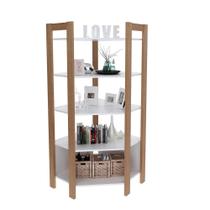 Estante organizadora de Canto, com 5 Prateleiras AZ 1020 Amêndoa/Branco - Tecno