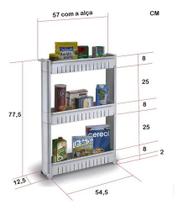 Estante Organizadora De Cozinha Multiuso Com Rodízios Arthi 3 Prateleiras Branca Estante Organizadora De Cozinha Multiuso Com Rodízios Arthi 3 Prateleiras Branca