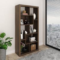 Estante Organizadora Livros para Sala com 8 Nichos/Prateleiras MDP Rústico Tecnomobili Estante Organizadora Livros para Sala com 8 Nichos/Prateleiras MDP Rústico Tecnomobili