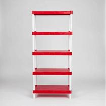 Estante Organizadora Modular Vermelha 5 Prateleiras com Pés Multiuso Resistente Estante Organizadora Modular Vermelha 5 Prateleiras com Pés Multiuso Resistente