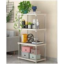 Estante Organizadora Multiuso 4 Prateleiras Rack Modular Branca Sala Quarto Escritório Cozinha Banheiro Lavanderia