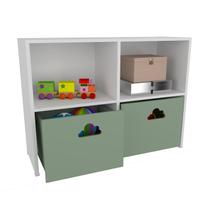 Estante Organizadora Nicho Com Baús Nuvem Verde Jade Spencer 100% Mdf