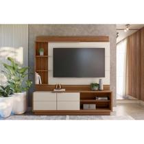 Estante p/ Sala até 60 Pol Atlanta c/ 2Potas 4Prateleiras e Pés 180x191cm Jatoba/Off White - Linea Brasil Estante p/ Sala até 60 Pol Atlanta c/ 2Potas 4Prateleiras e Pés 180x191cm Jatoba/Off White - Linea Brasil